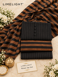LIMELIGHT Winter Khaddar 3-Piece Unstitched Suit – Premium Striped Collection