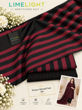 LIMELIGHT Winter Khaddar 3-Piece Unstitched Suit – Premium Striped Collection