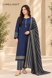 LIMELIGHT Winter Khaddar 3-Piece Unstitched Suit – Premium Striped Collection