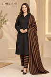 LIMELIGHT Winter Khaddar 3-Piece Unstitched Suit – Premium Striped Collection