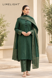 LIMELIGHT Winter Khaddar 3-Piece Unstitched Suit – Premium Striped Collection