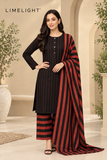 LIMELIGHT Winter Khaddar 3-Piece Unstitched Suit – Premium Striped Collection