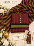 LIMELIGHT Winter Khaddar 3-Piece Unstitched Suit – Premium Striped Collection